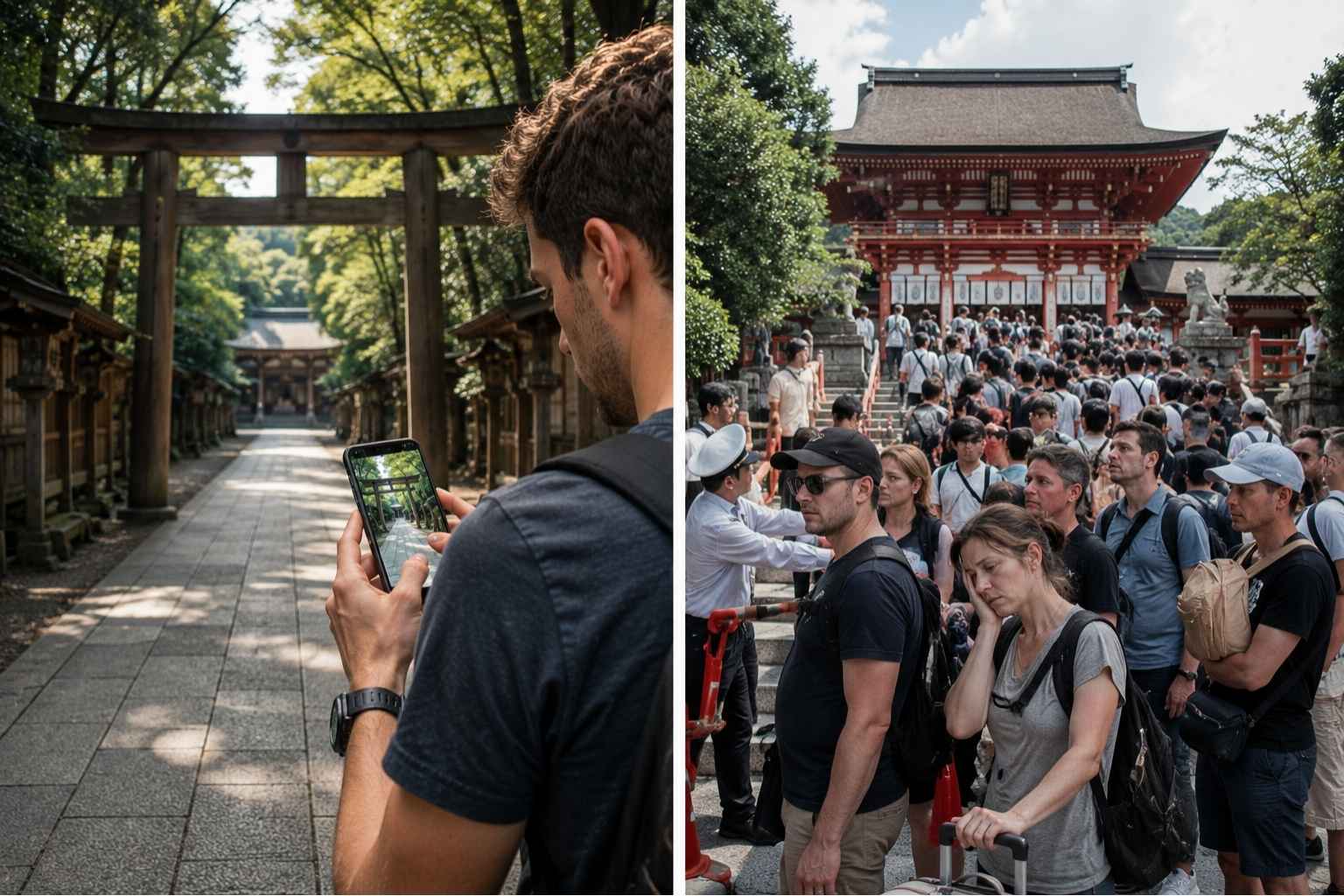 Visitors walk near Himeji Castle as tourists explore the historic site under bright daytime conditions